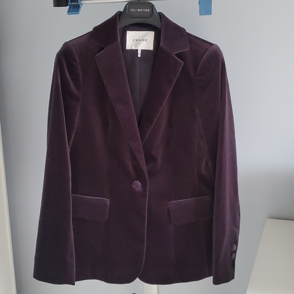 Frame Le Velvet Blazer Midnight Navy Size 4 BNWOT - Picture 5 of 13